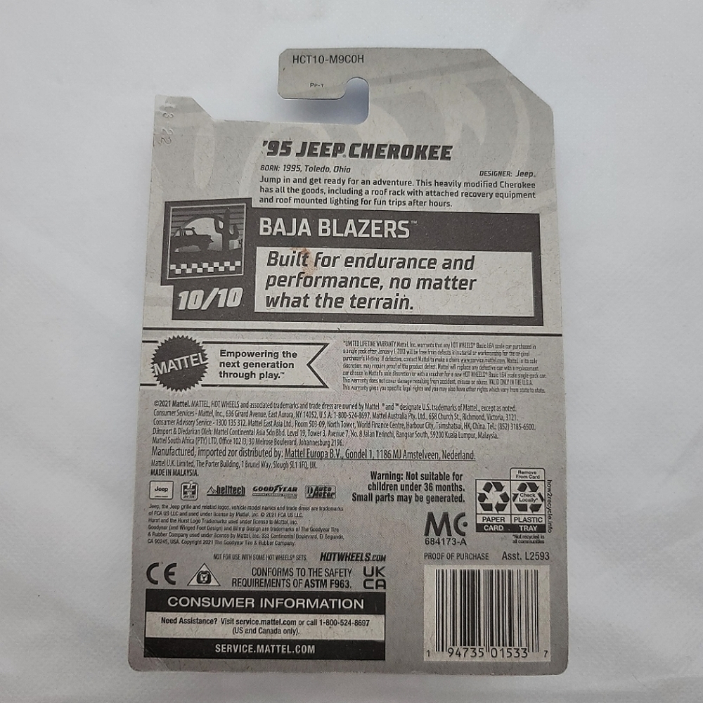 Hot Wheels '95 Jeep Cherokee BAJA BLAZERS - Picture 2 of 2